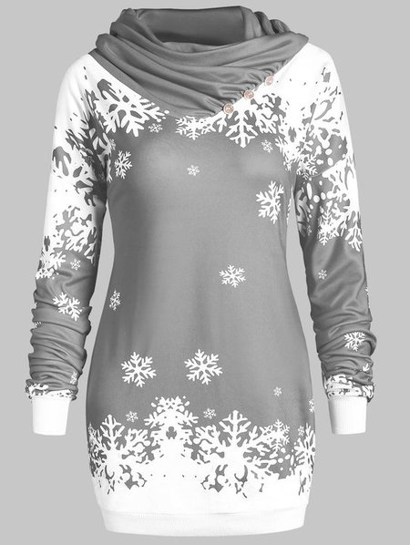 

Snow Loosen Casual Cowl Neck Sweatshirt, Gray, Sweatshirts & Hoodies