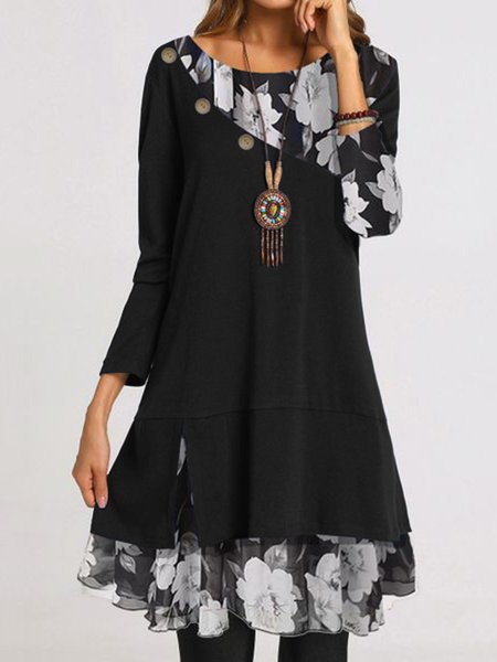 

Sciolto Dolce vestiti insieme a Girocollo, Nero, Midi Dresses