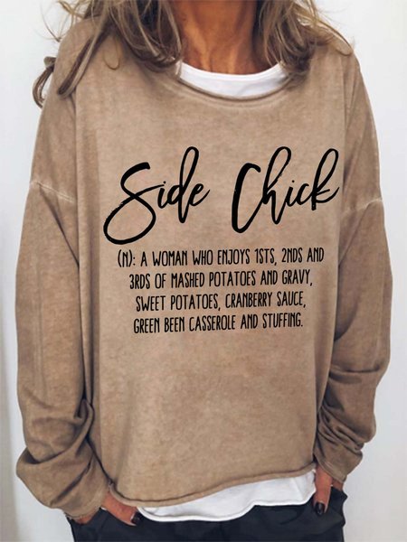 

Side Chick Casual Sweatshirts, Light brown, Hoodies&Sweatshirts