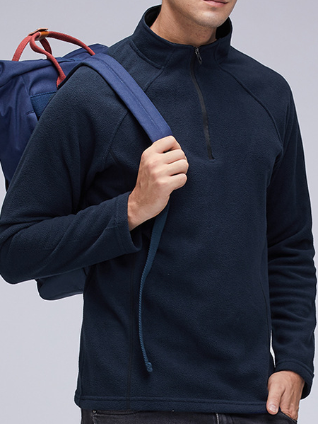 

V Neck Casual Sweatshirt, Deep blue, Sweater