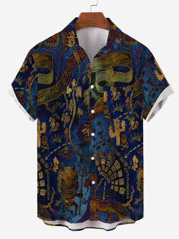 

Work Shirt Collar Shirts & Tops, Blue, Men's Floral shirt