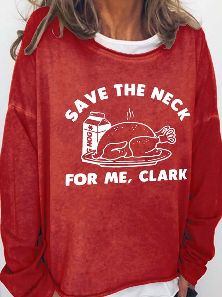 

Save The Neck For Me Clark Cotton Blends Casual Sweatshirts, Red, Hoodies&Sweatshirts