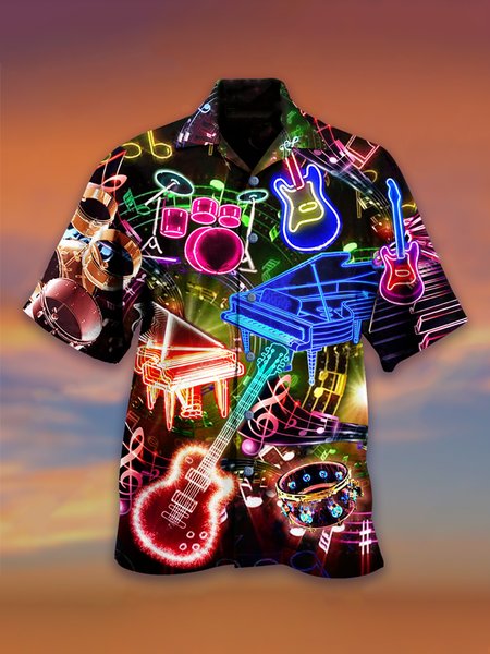 

Street Music Shirts & Tops, As picture, Men's Floral shirt