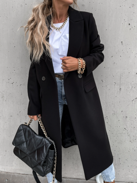 

Household Daily Vintage Loosen Casual Outerwear, Black, Coats