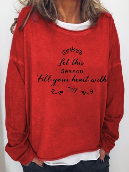 

Merry Christmas Vintage Letter Sweatshirt, Red, Hoodies&Sweatshirts