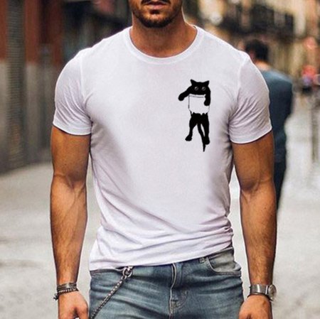 

Casual Cotton Shirts & Tops, White, T-shirt
