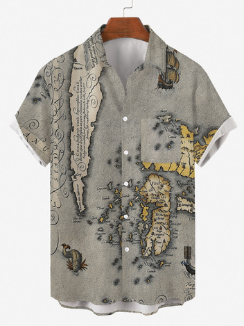 

Shirt Collar Party Shirts & Tops, Gray, Men's Floral shirt