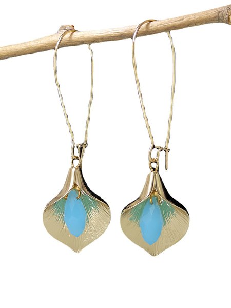 

Vintage Bohemian Petal Gemstone Earrings, As picture, Earrings