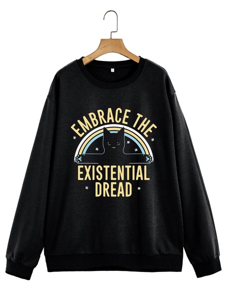 

Unocis Embrace The Fear Of Existence Print Sweatshirt, Black, Sweatshirts