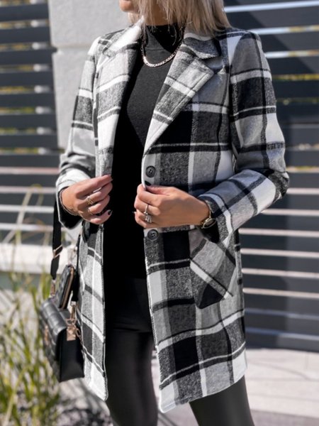 

Date Daily Checked/Plaid Regular Fit Outerwear, Black, Coats