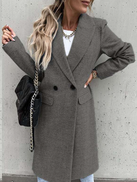 

Casual Household Daily Vintage Outerwear, Gray, Coats