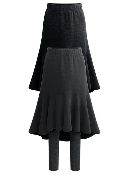 

Culottes Loosen Cotton Pants, Deep gray, Skirts