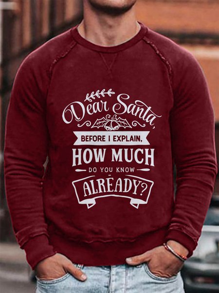 

Christmas Bell Graphic Long Sleeve Casual Sweatshirt, Red, Sweater