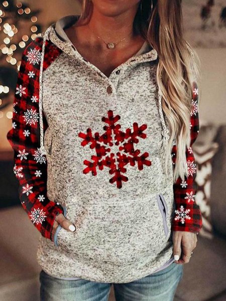 

Gray Loosen Checked/Plaid Fashion Sweatshirt, Hoodies & Sweatshirts