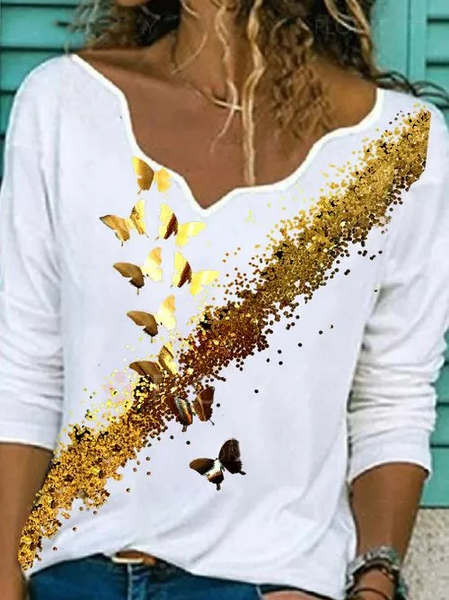 

Loosen Cotton Blends Casual Shirts & Tops, White, Tees & T-shirts