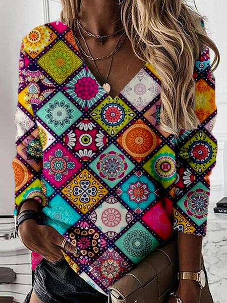 

Plus size Boho Casual Sweatshirt, Multicolor, Hoodies & Sweatshirts