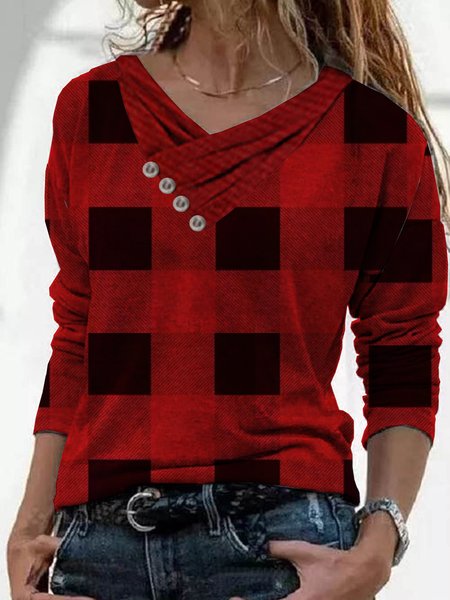 

Natale natale Maniche Lunghe taglia grande Stampato Top, Come immagine, Blouses & Shirts
