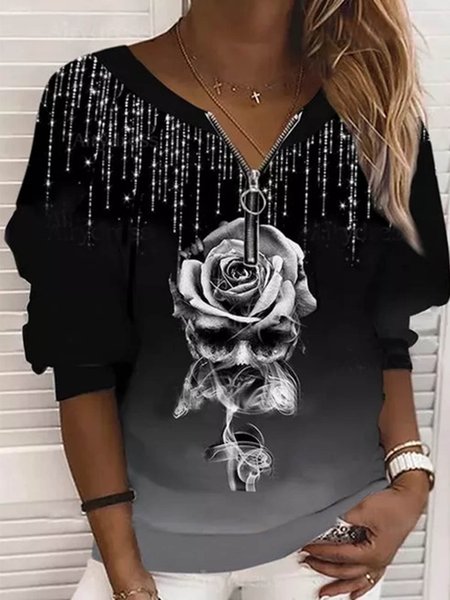 

Loosen Elegant Crew Neck Sweatshirt, Black, Sweatshirts & Hoodies