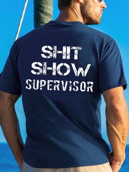 

ShitShow Crew Neck Vintage T-shirt, Blue, T-shirts
