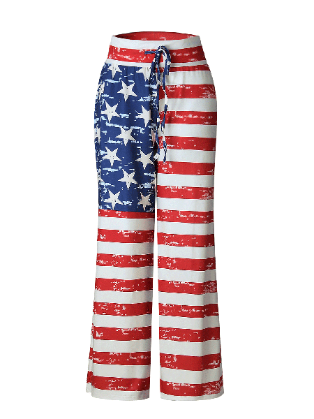 

Loosen Casual Printed Pants, 0930 national flag, Pants
