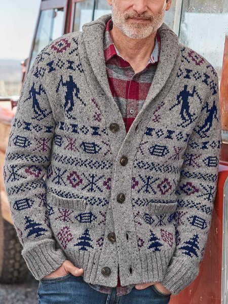 

Long Sleeve Cotton Lapel Sweater, As picture, Hoodies&Sweatshirts