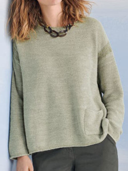 

Regular Fit Crew Neck Plain Sweater, Gray, Sweaters