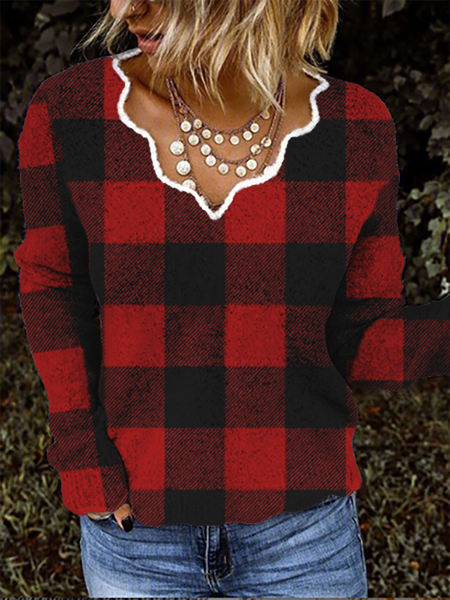 

Plus size Christmas Plaid Shirts & Tops, Red, Tops