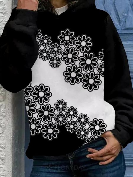 

Loosen Off Shoulder Casual Floral Sweatshirt, Black, Sweatshirts & Hoodies