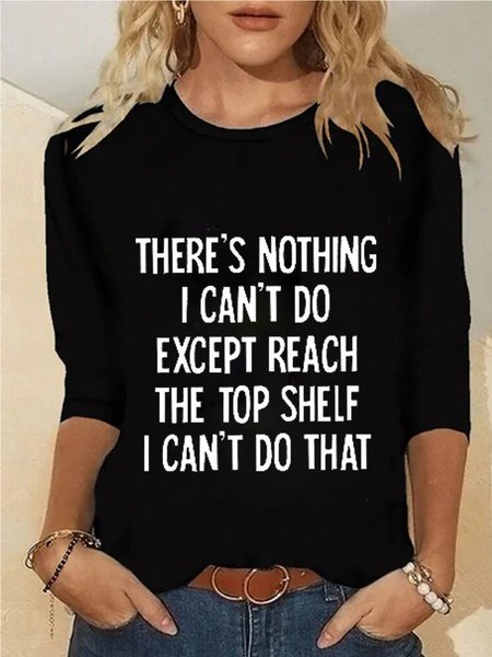 

Casual Letter Crew Neck Long Sleeve Shirts & Tops, As picture, Tops