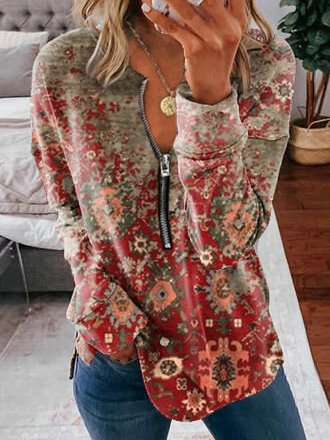 

Casual Abstract Sweatshirt, As picture, Hoodies & Sweatshirts