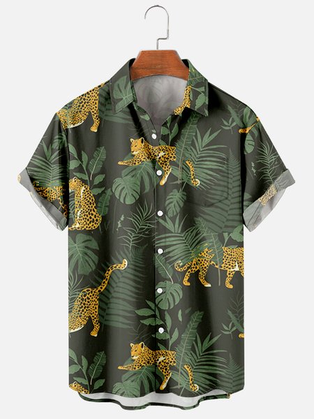 

Short Sleeve Floral Shirts, Black, Men's Floral shirt