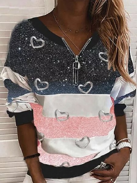 

Cartoon Loosen Vintage Shirts & Tops, Multicolor, Long sleeve tops