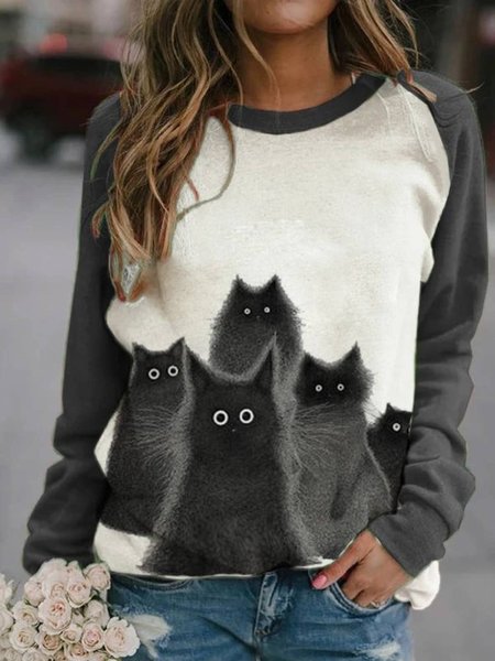 

Animal Casual Regular Fit Sweatshirt, Gray, Hoodies & Sweatshirts