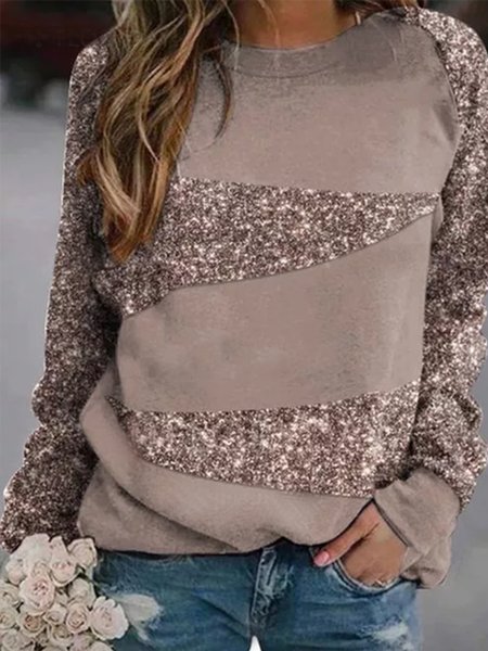 

Crew Neck Ombre Shirts & Tops, Khaki, Long sleeve tops