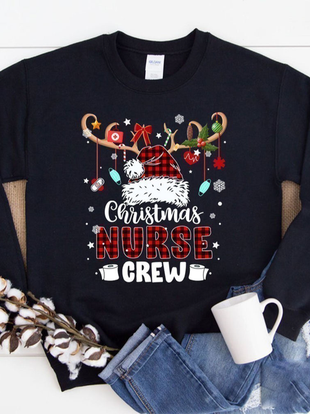 

Letter Simple Sweatshirt, Black, Hoodies & Sweatshirts