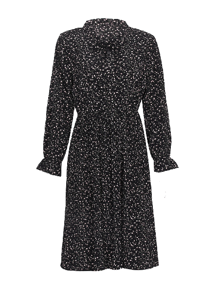 

Stampato Gonna Casuale, Nero, Midi Dresses