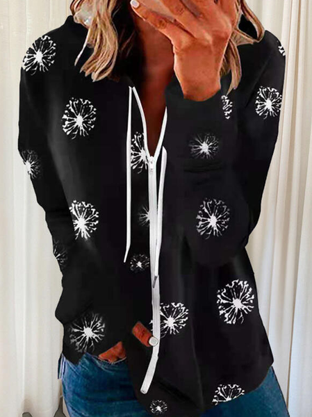 

Dandelion Hooded Cotton Blends Sweatshirt, Black, Sweatshirts & Hoodies