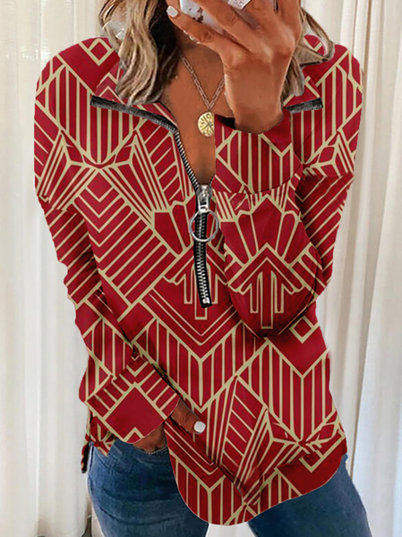 

Plus size Printed Casual Sweatshirt, Red, Hoodies & Sweatshirts