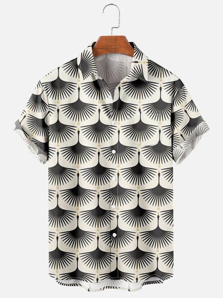 

Shirt Collar Animal Work Shirts, White-black, Men's Floral shirt