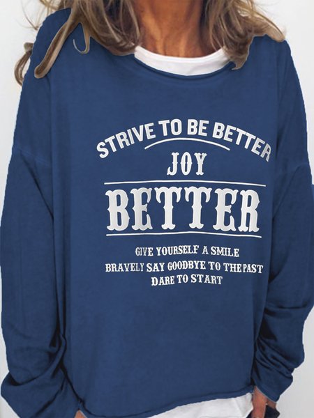 

Strive To Be Better Print Women‘s Sweatshirt, Dark blue, Hoodies&Sweatshirts