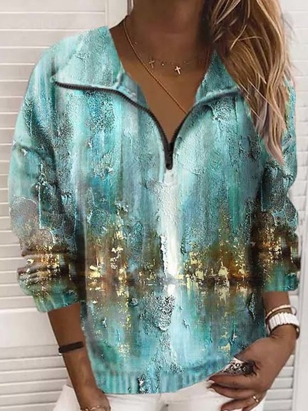 

Cotton Blends Loosen Casual Sweatshirt, Green, Hoodies & Sweatshirts