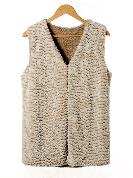 

Solid V Neck Vests, Beige, Tank Top
