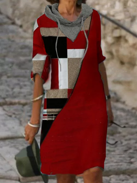

Cotton Blends Casual Loosen Dresses, Red, Tie dye dress