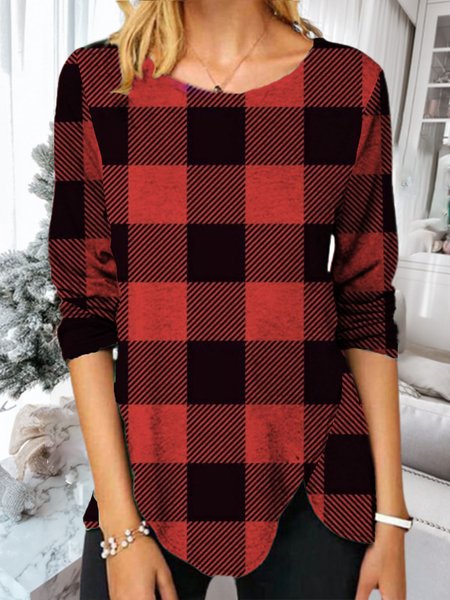 

Geometric Cotton Shirts & Tops, Red, Tops