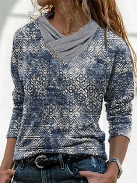 

Cowl Neck Tribal Shirts & Tops, Multicolor, Tops