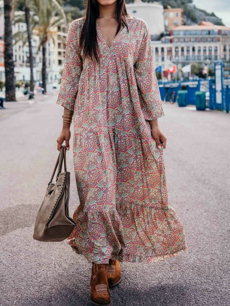 

Loosen Casual Floral Dresses, Multicolor, Boho dresses