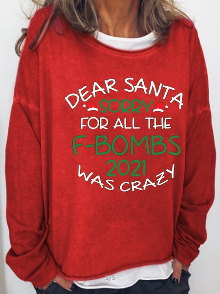 

Funny Christmas Casual Sweatshirt, Red, Hoodies&Sweatshirts