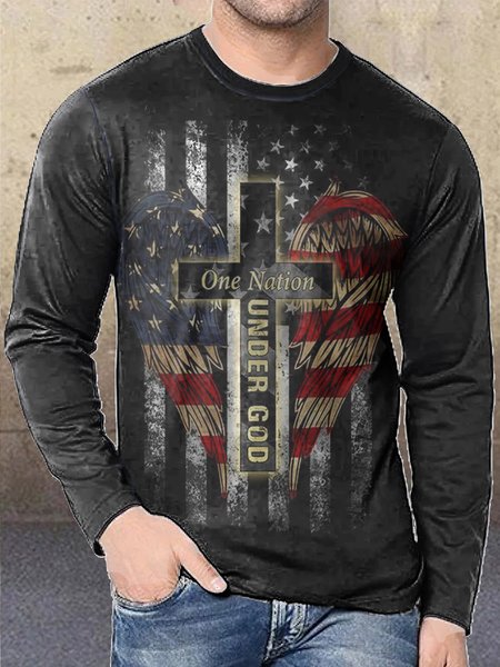 

Nation Under God Long Sleeve Sweatshirt, As picture, Long Sleeves