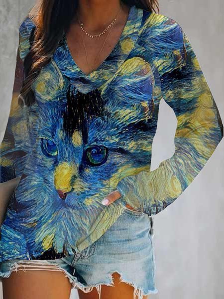 

Casual Animal Shirts & Tops, As picture, T-Shirts