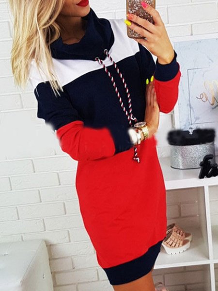 

Cotton Blends Regular Fit Plain Dresses, Blue, Casual Dresses